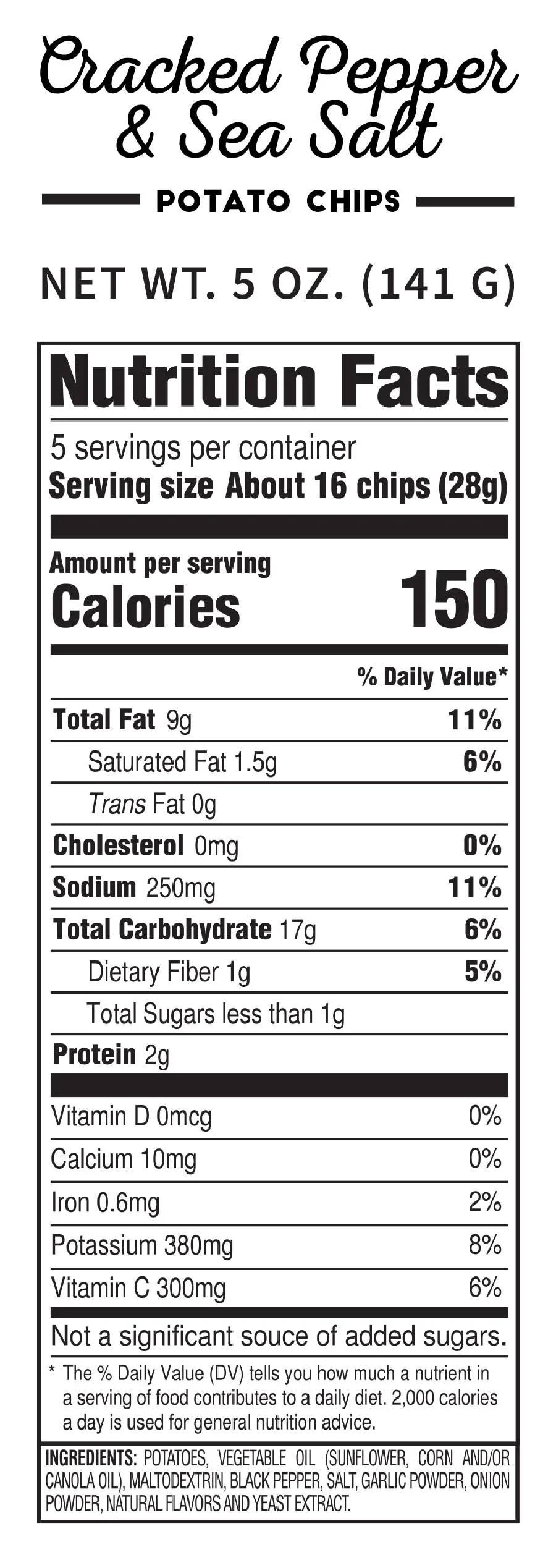 Pop Daddy - Cracked Pepper and Sea Salt Kettle Cooked Potato Chips 5oz - Image 3