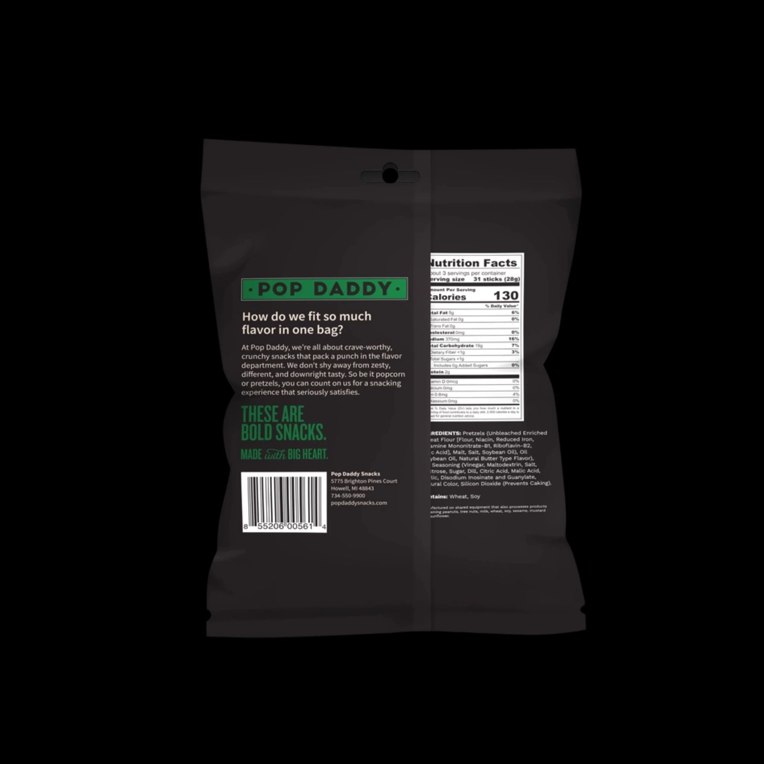 Pop Daddy – Dill Pickle Seasoned Pretzels 3.0oz - Image 2