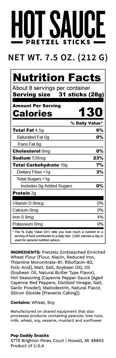 Pop Daddy – Hot Sauce Seasoned Pretzels 7.5oz - Image 3